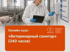 Онлайн-курс Ветеринарный санитар (340 часов)